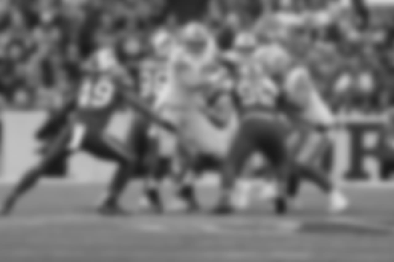 Detroit Lions center/guard Graham Glasgow (60) during a NFL football game against the Buffalo Bills on Sunday, Dec. 16, 2018 in Orchard Park, N.Y. (Detroit Lions via AP).