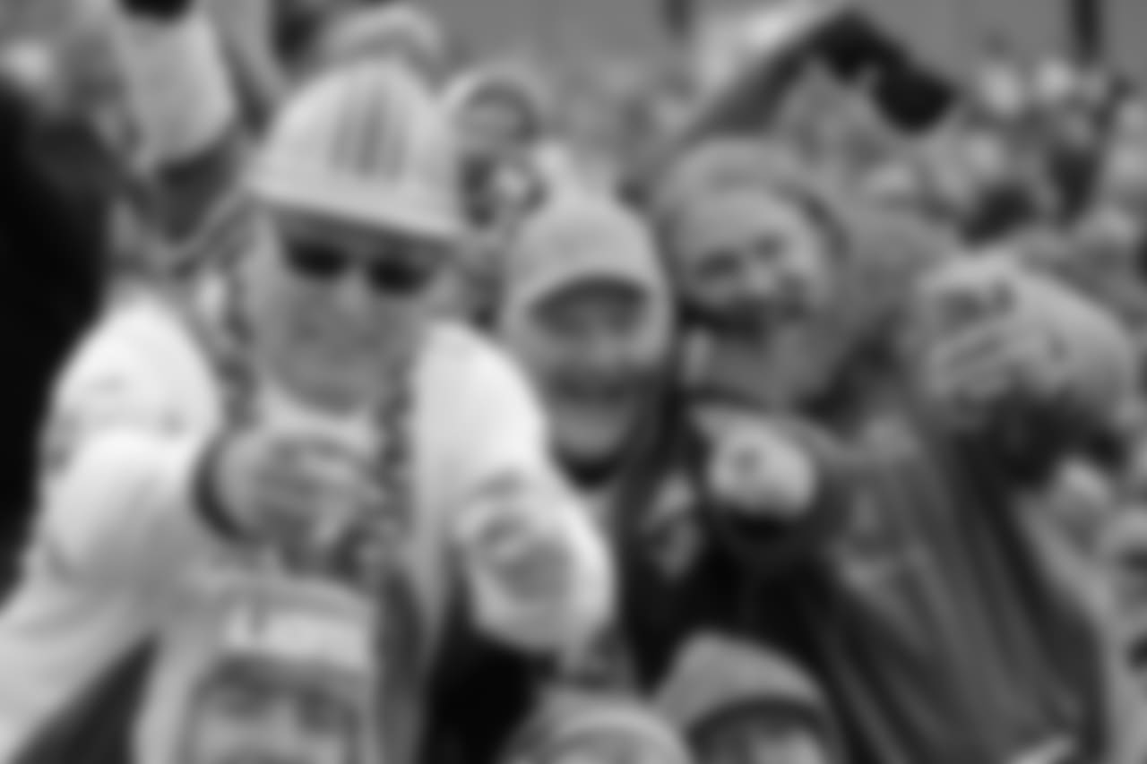 Ron "Crackman" Crachiola with Detroit Lions fans during a NFL football game against the Buffalo Bills on Sunday, Dec. 16, 2018 in Orchard Park, N.Y. (Detroit Lions via AP).