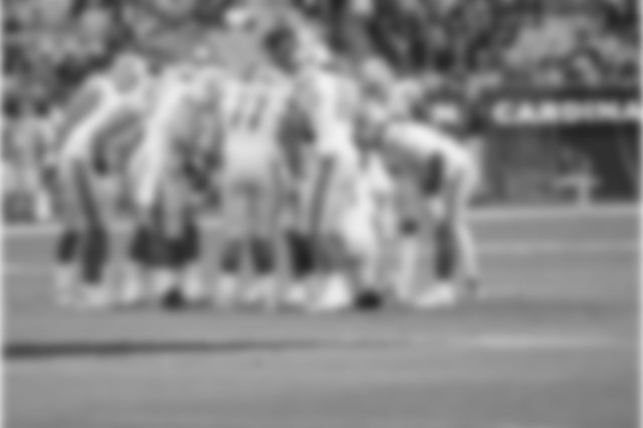 Detroit Lions offensive huddle during a NFL football game against the Arizona Cardinals on Sunday, Dec. 9, 2018 in Glendale, Ariz. (Detroit Lions via AP).