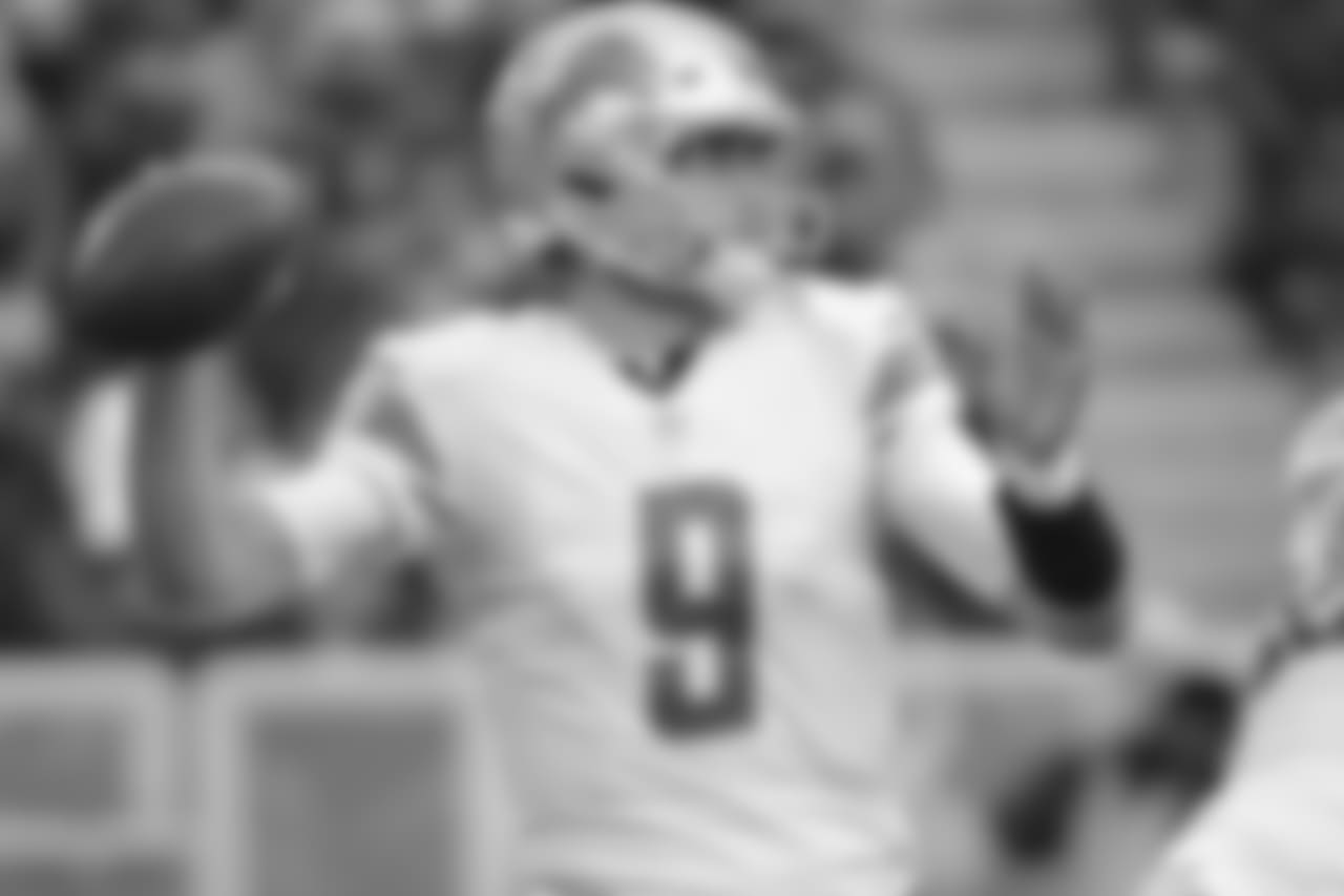 Detroit Lions quarterback Matthew Stafford (9) during a NFL football game against the Green Bay Packers on Sunday, Dec. 30, 2018 in Green Bay, Wisc. (Detroit Lions via AP).