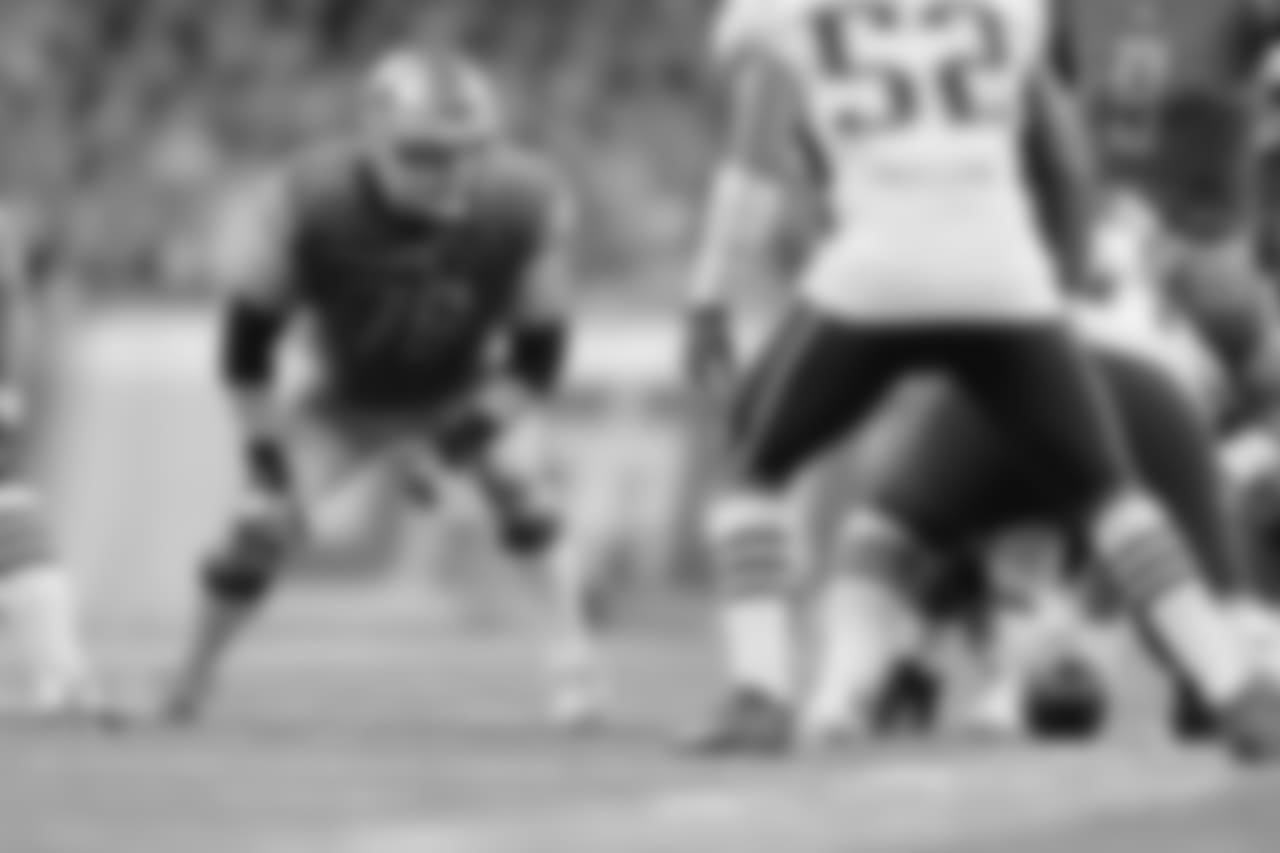 Detroit Lions guard T.J. Lang (76) during a NFL football game against the New England Patriots on Sunday, Sept. 23, 2018 in Detroit. (Detroit Lions via AP).