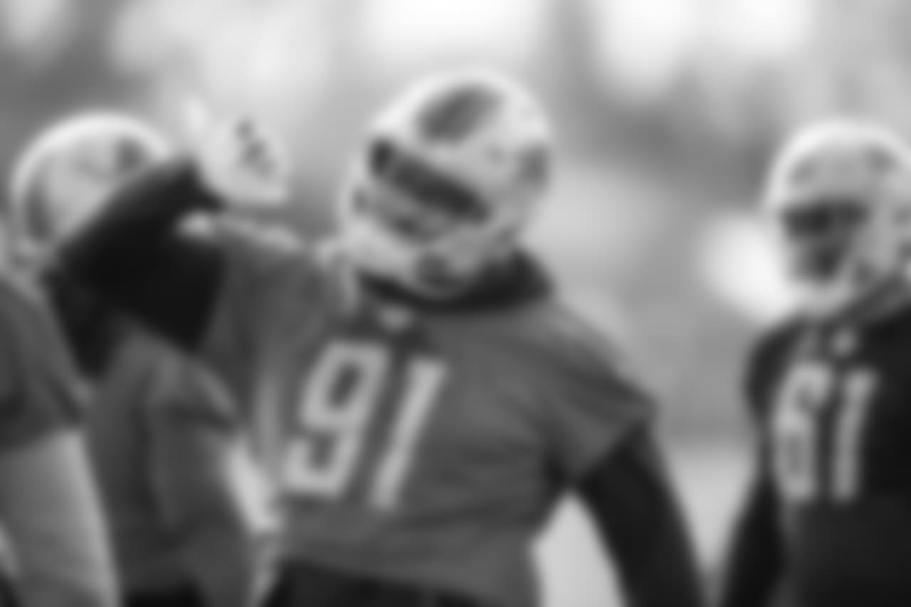 Detroit Lions defensive tackle A'Shawn Robinson (91) during practice at the Detroit Lions training facility on Thursday, Oct. 25, 2018 in Allen Park, Mich. (Detroit Lions via AP)