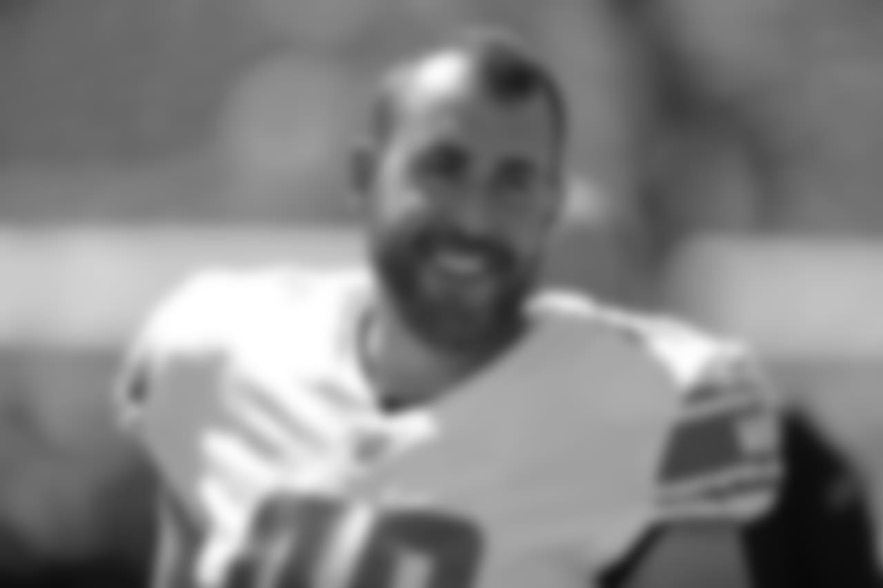 Detroit Lions long snapper Don Muhlbach (48) smiles before a NFL football game against the San Francisco 49ers on Sunday, Sept. 16, 2018 in Santa Clara, Calif. (Detroit Lions via AP).