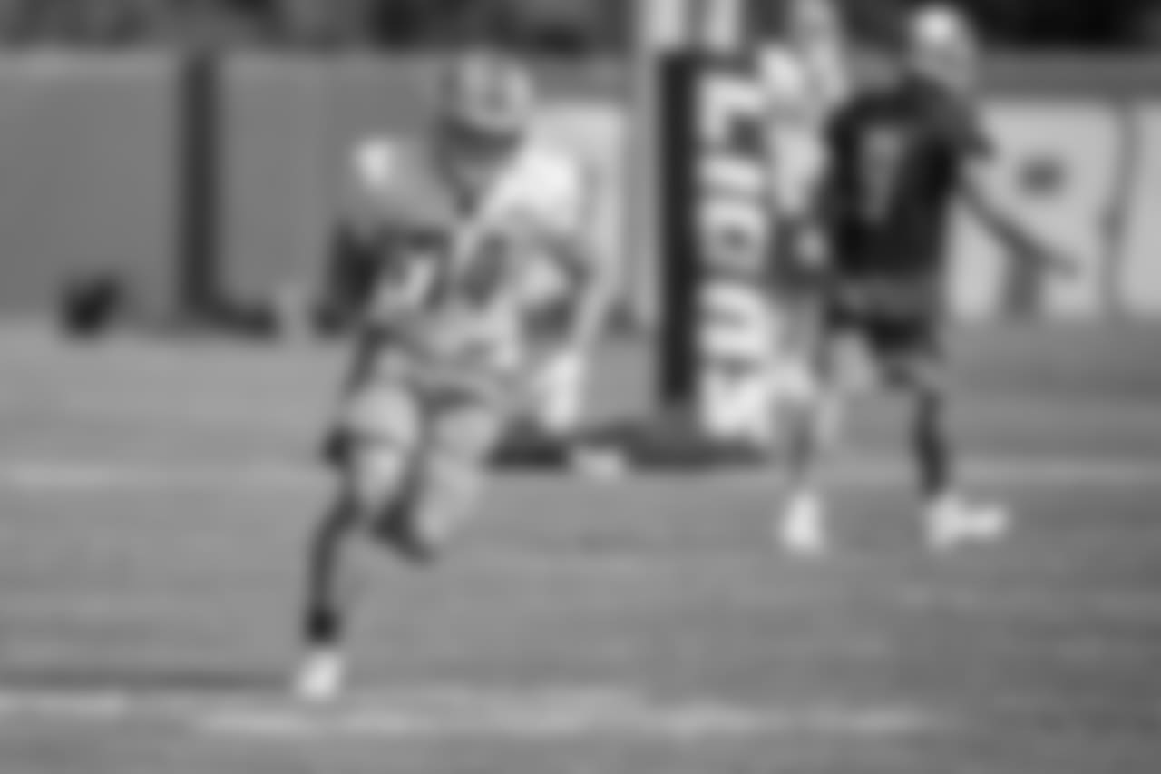 Detroit Lions running back Zach Zenner (34) during training camp practice on Monday, Aug. 13, 2018 in Allen Park, Mich. (Detroit Lions via AP)