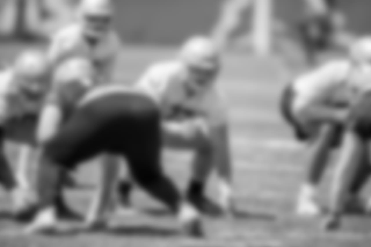 Detroit Lions offensive lineman Frank Ragnow (77) during an OTA practice at the Detroit Lions training facility on Thursday, May 24, 2018 in Allen Park, Mich. (Detroit Lions via AP)