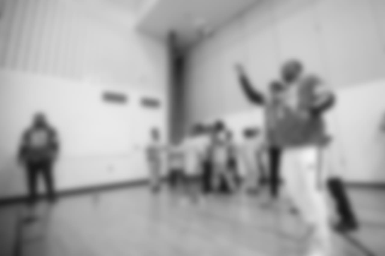 Detroit Lions cornerback Nevin Lawson (24) at a real players don't bully assembly with Playworks at Hutchinson Elementary School on Tuesday, Oct. 22, 2018 in Detroit.