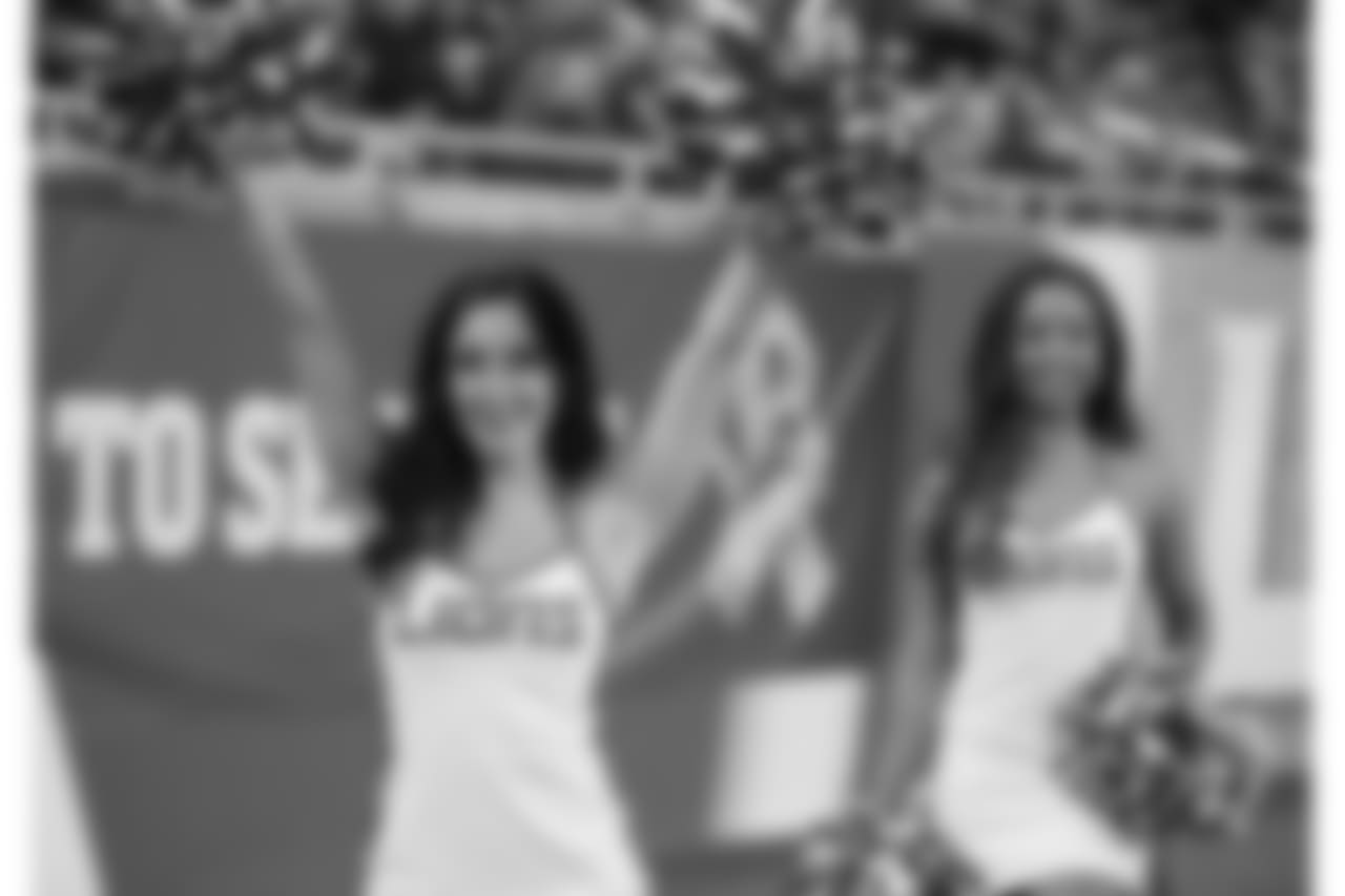 Detroit Lions cheerleaders during a NFL football game against the Carolina Panthers on Sunday, Nov. 18, 2018 in Detroit. (Detroit Lions via AP).