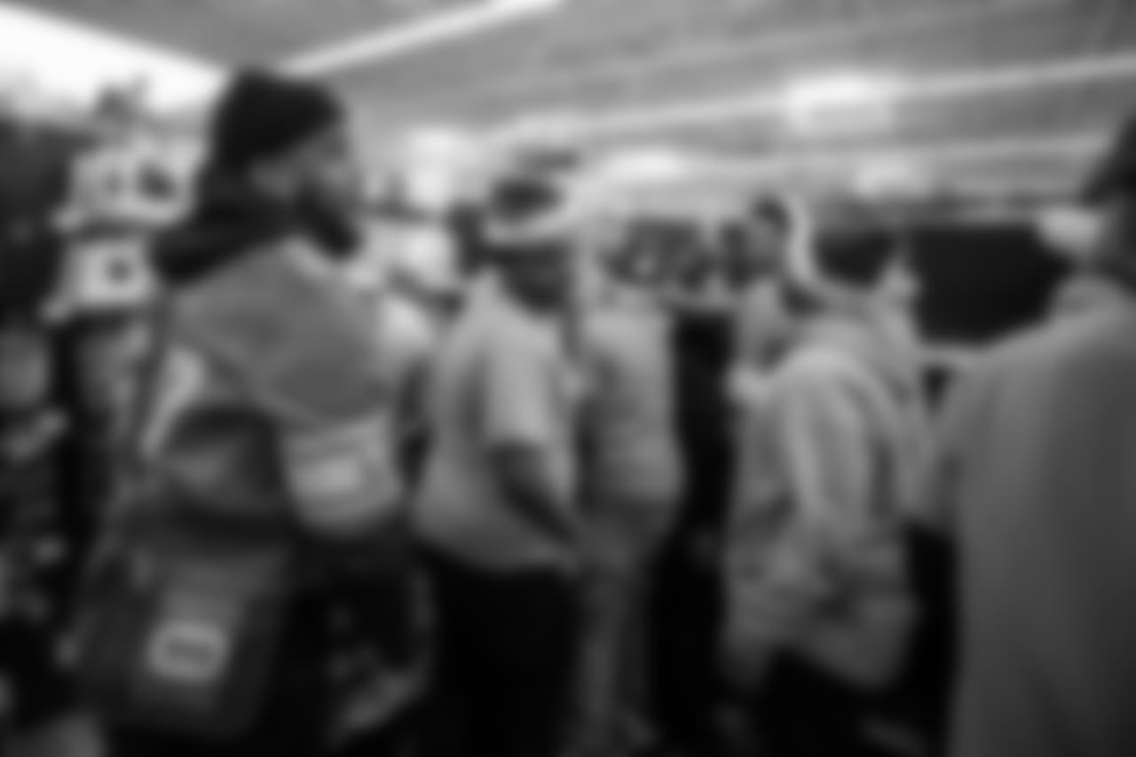 Detroit Lions defensive back Quandre Diggs (28) with students from Detroit Lions Academy at Shop with a Lion at Meijer on Tuesday, Dec. 4, 2018 in Detroit.