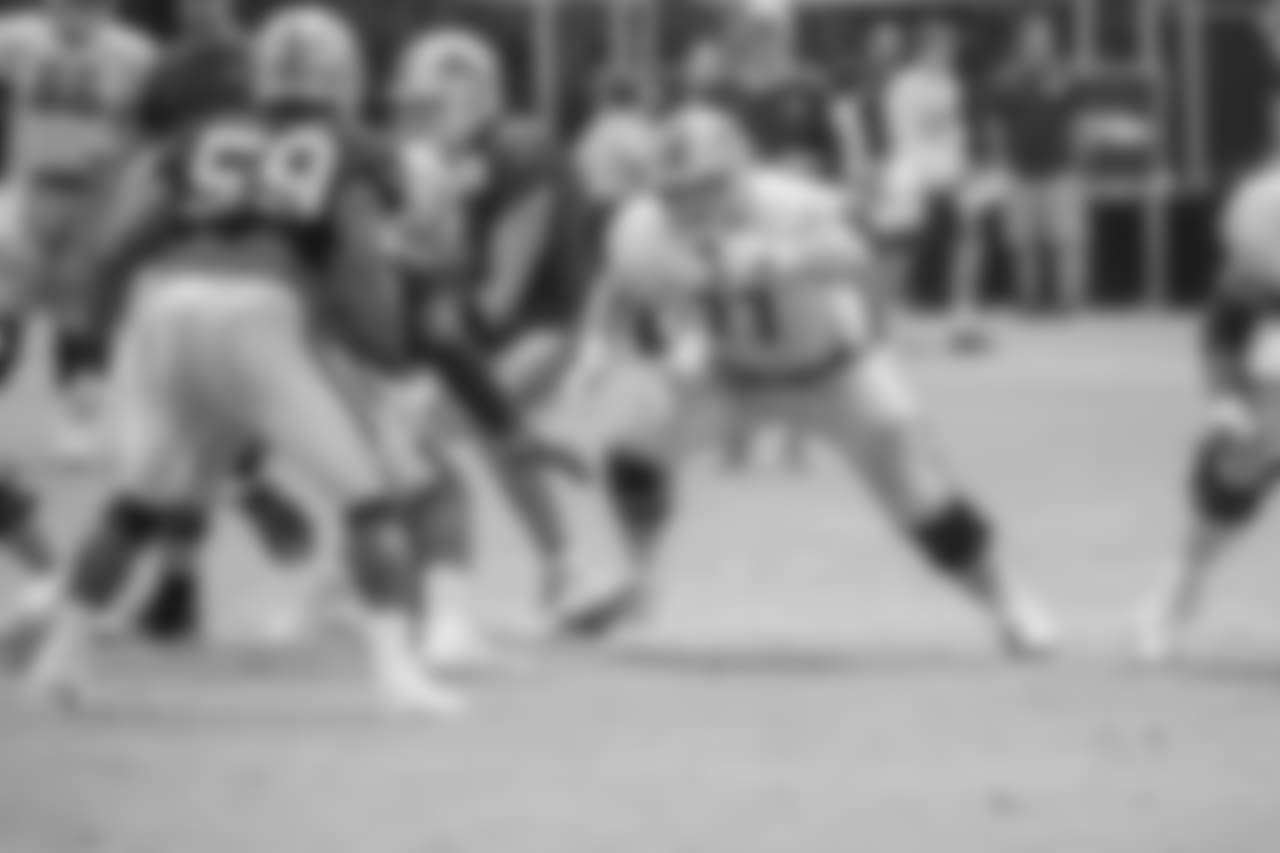 Detroit Lions offensive lineman Frank Ragnow (77) during training camp practice on Wednesday, Aug. 8, 2018 in Napa, Calif. (Detroit Lions via AP)