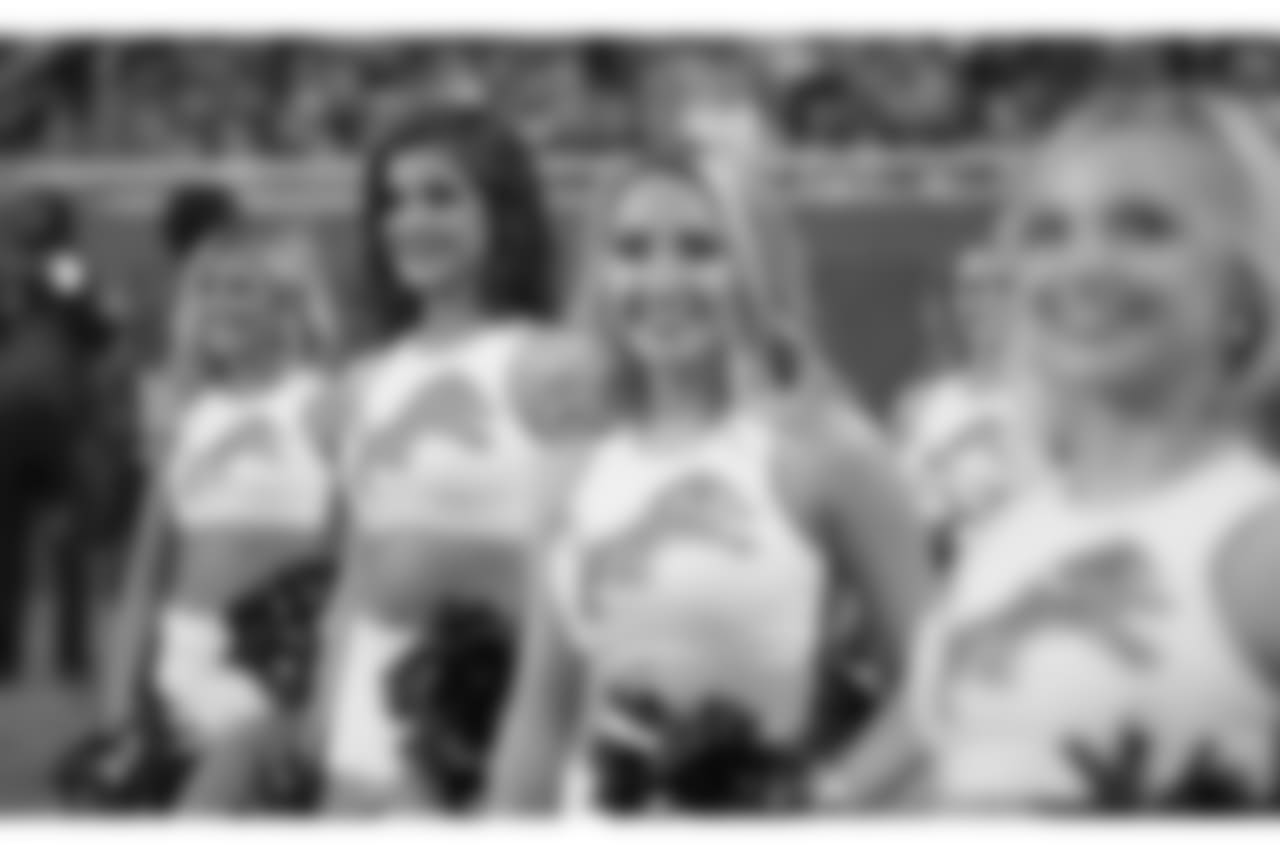 Detroit Lions Cheerleaders during a NFL football game between the Detroit Lions and the Los Angeles Rams on Sunday, Dec. 2, 2018 in Detroit. (Detroit Lions via AP).