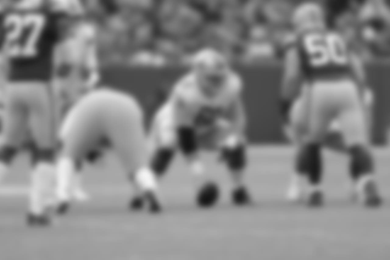 Detroit Lions center/guard Graham Glasgow (60) during a NFL football game against the Green Bay Packers on Sunday, Dec. 30, 2018 in Green Bay, Wisc. (Detroit Lions via AP).
