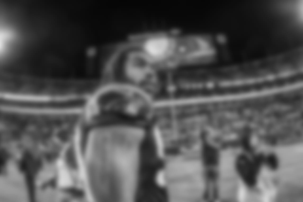 Julius Peppers walks off the field after a game against the Saints on Monday Night Football on Monday, December 17, 2018.