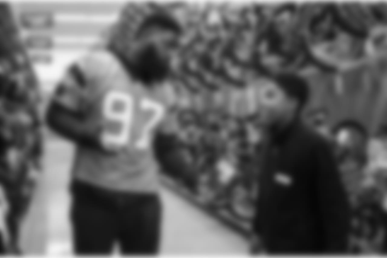 The Carolina Panthers and United Way partner with Academy Sports to give a $200 hoping spree to several area middle school children on Tuesday, Dec. 4, 2018 in Concord, NC.