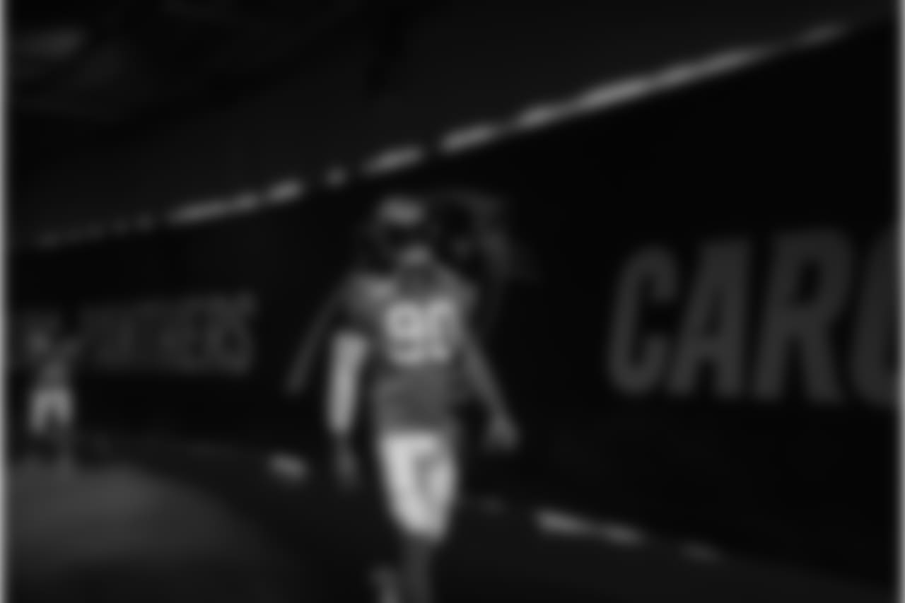 Julius Peppers in the tunnel before player introductions during a week 8 game against the Baltimore Ravens at Bank of America Stadium on Sunday, October 28, 2018.
