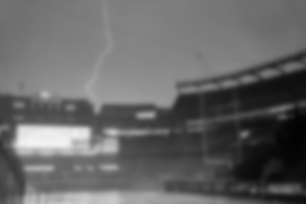 A heavy rainstorm hit Gillette Stadium in the days leading up to the season opener.