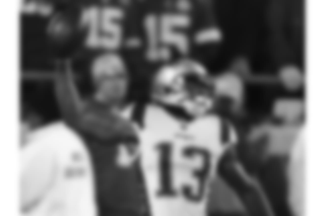 New England Patriots wide receiver Phillip Dorsett celebrates after making a touchdown reception during the first half of the AFC Championship NFL football game against the Kansas City Chiefs, Sunday, Jan. 20, 2019, in Kansas City, Mo. (AP Photo/Jeff Roberson)