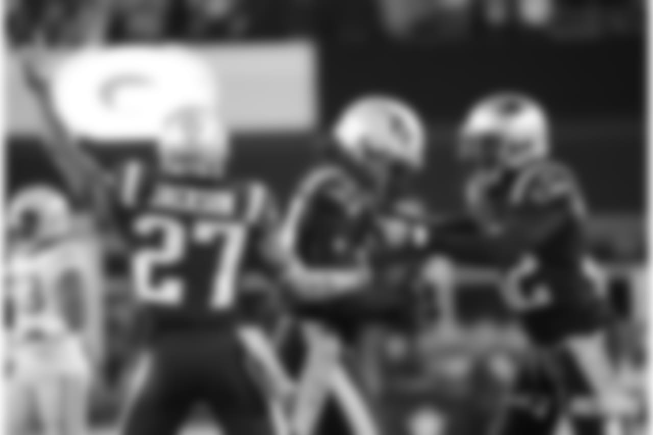 J.C. Jackson, Stephon Gilmore and Devin McCourty