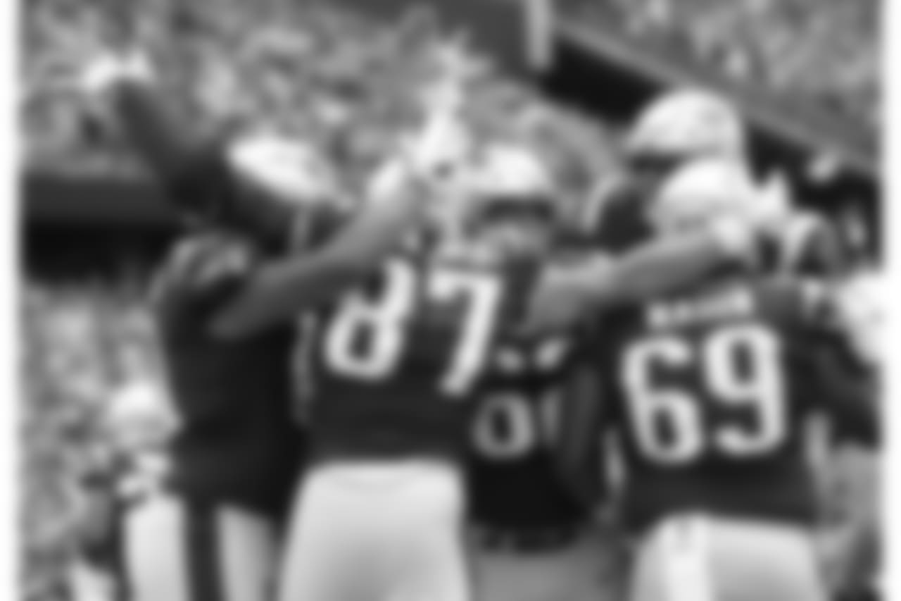 Rob Gronkowski, Shaq Mason, Joe Thuney and Trent Brown