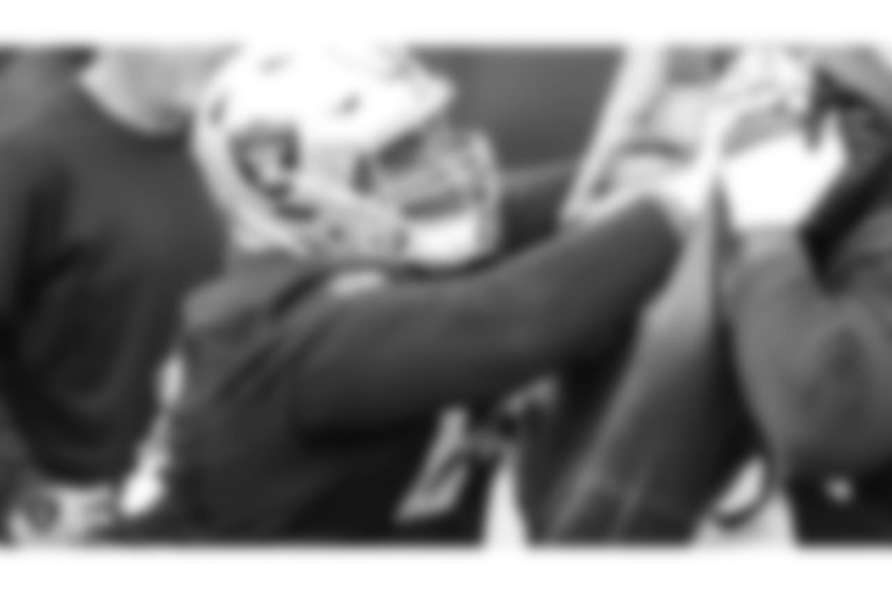 Oakland Raiders offensive guard Gabe Jackson (66) on the field for practice at the Oakland Raiders Practice Facility, Monday, October 22, 2018, in Alameda, California.