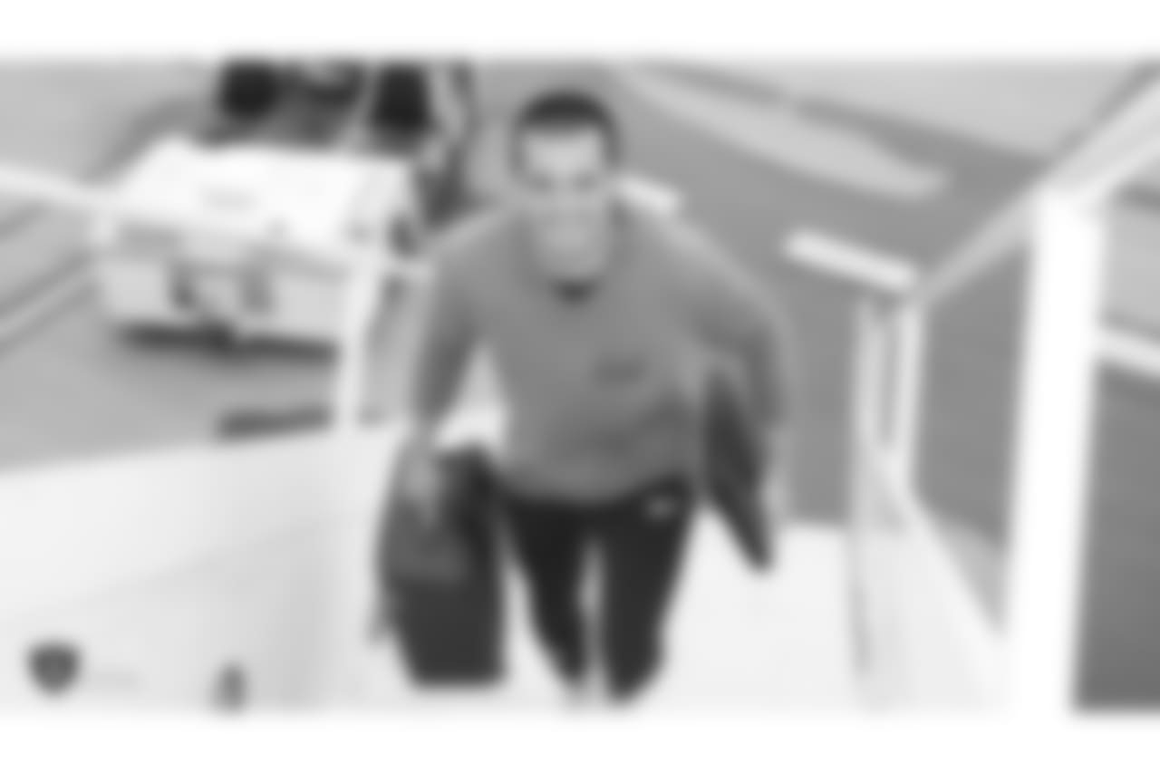 Oakland Raiders quarterback Derek Carr (4) departs for their game against the Cincinnati Bengals, Friday, December 14, 2018, in Oakland, California.