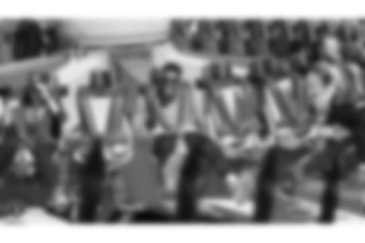 Oakland Raiders rookies enjoy a Rookie Activity, as part of Rookie Academy, at Six Flags: Discovery Kingdom, Thursday, June 21, 2018, in Vallejo, California.