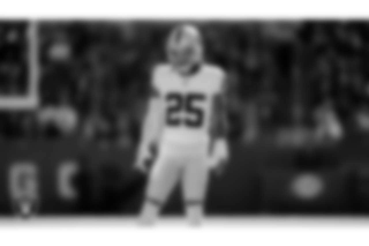 Las Vegas Raiders safety Tre'von Moehrig (25) during the regular season away game against the Chicago Bears at Soldier Field.