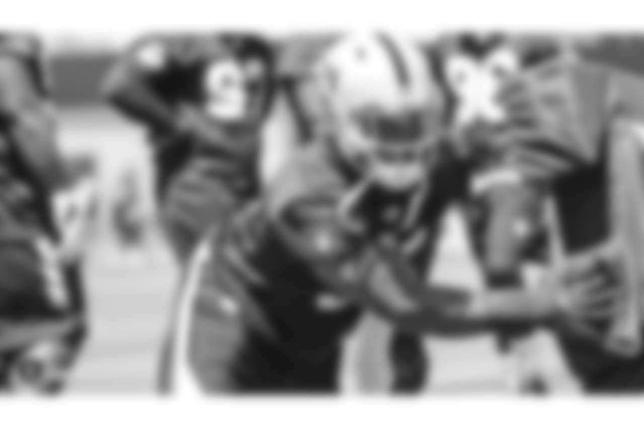 Oakland Raiders outside linebacker Bruce Irvin (51) at an Organized Team Activity (OTA) at the Oakland Raiders Practice Facility, Monday, June 4, 2018, in Alameda, California.