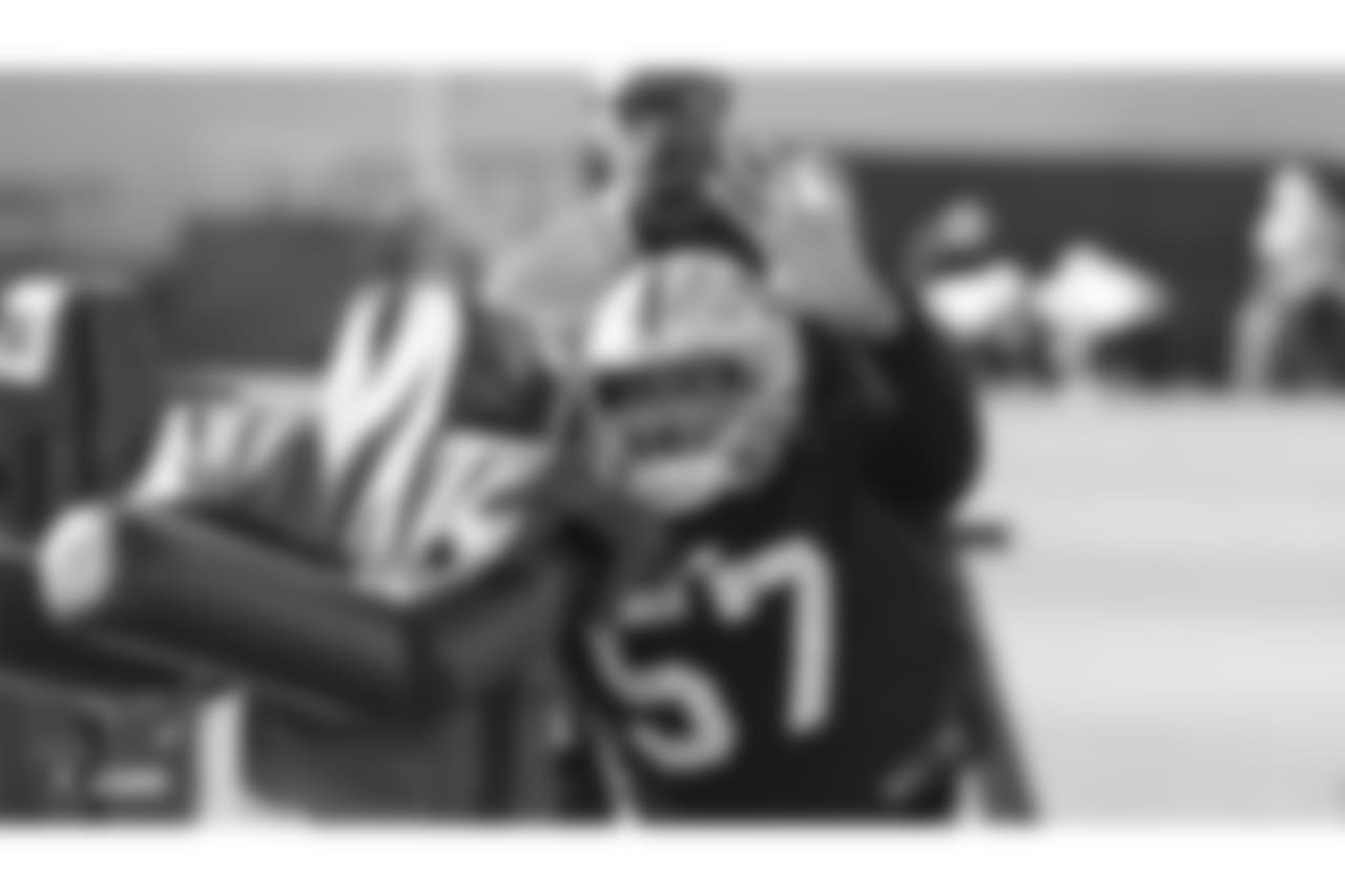 Oakland Raiders defensive tackle Gabe Wright (57) on the field for practice at the Oakland Raiders Practice Facility, Wednesday, December 26, 2018, in Alameda, California.