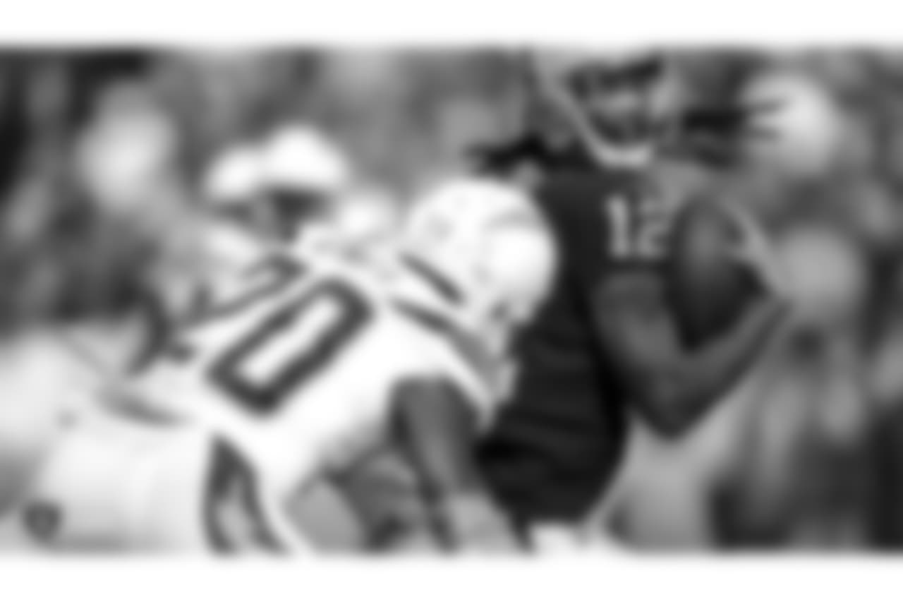 Oakland Raiders wide receiver Martavis Bryant (12) makes a play during the Oakland Raiders regular season game against the Los Angeles Chargers at Oakland Alameda-County Coliseum on Sunday, November 11th, 2018, in Oakland, California. The Oakland Raiders lost 20-6.