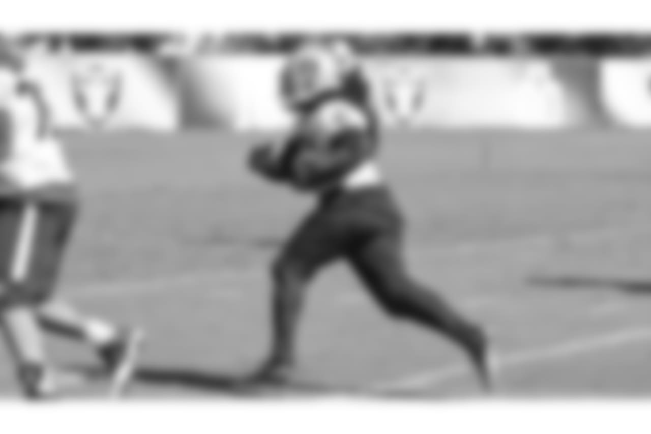 Oakland Raiders running back Marshawn Lynch (24) on the field for practice at the Oakland Raiders Practice Facility, Friday, October 5, 2018, in Alameda, California.