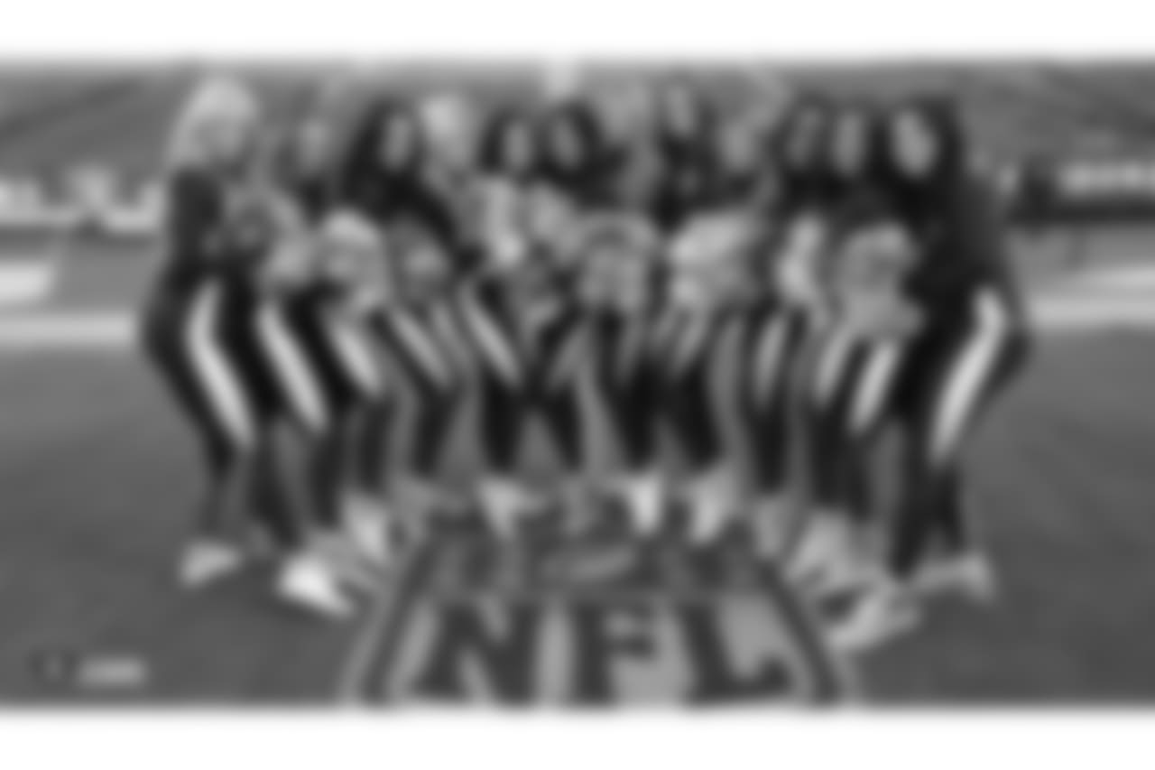 The Raiderettes warm up on the field before the Oakland Raiders game against the Kansas City Chiefs at Oakland-Alameda County Coliseum, Sunday, December 2, 2018, in Alameda, California. The Oakland Raiders lost 40-33.