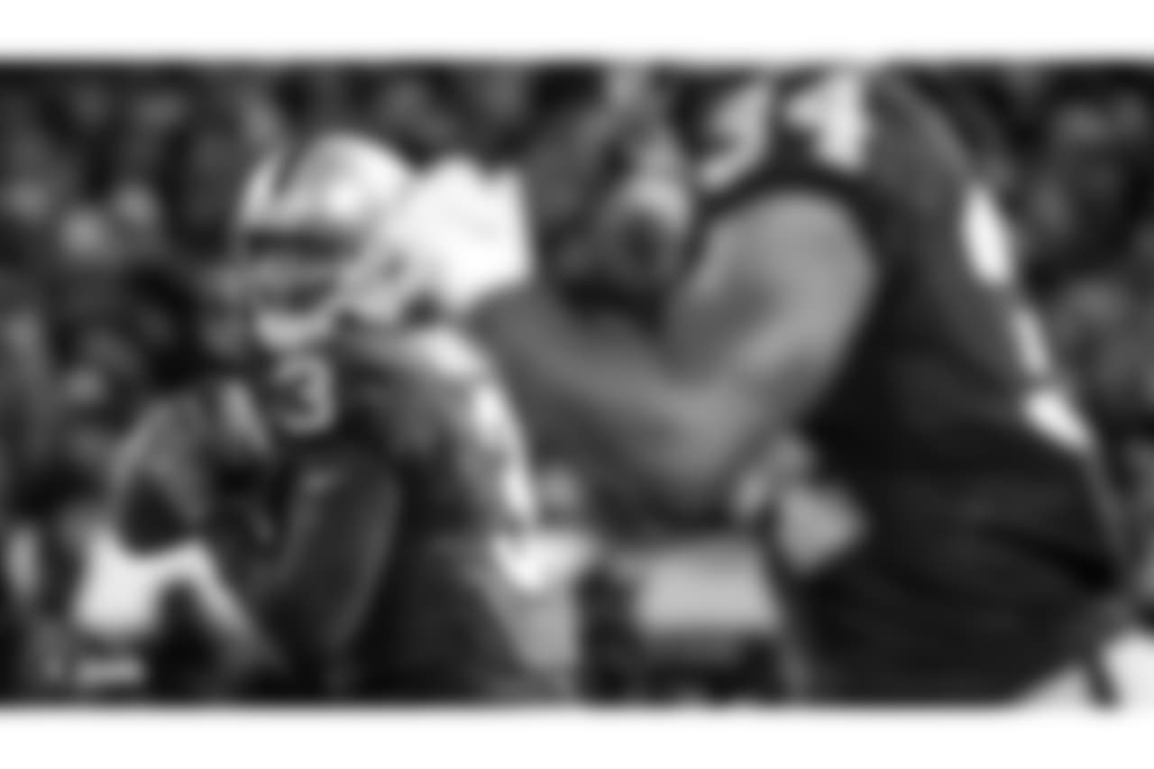 Oakland Raiders quarterback EJ Manuel (3) during The Oakland Raiders preseason game against the Green Bay Packers at Oakland-Alameda County Coliseum, Friday, August 24, 2018, in Oakland, California. The Oakland Raiders won 13-6.