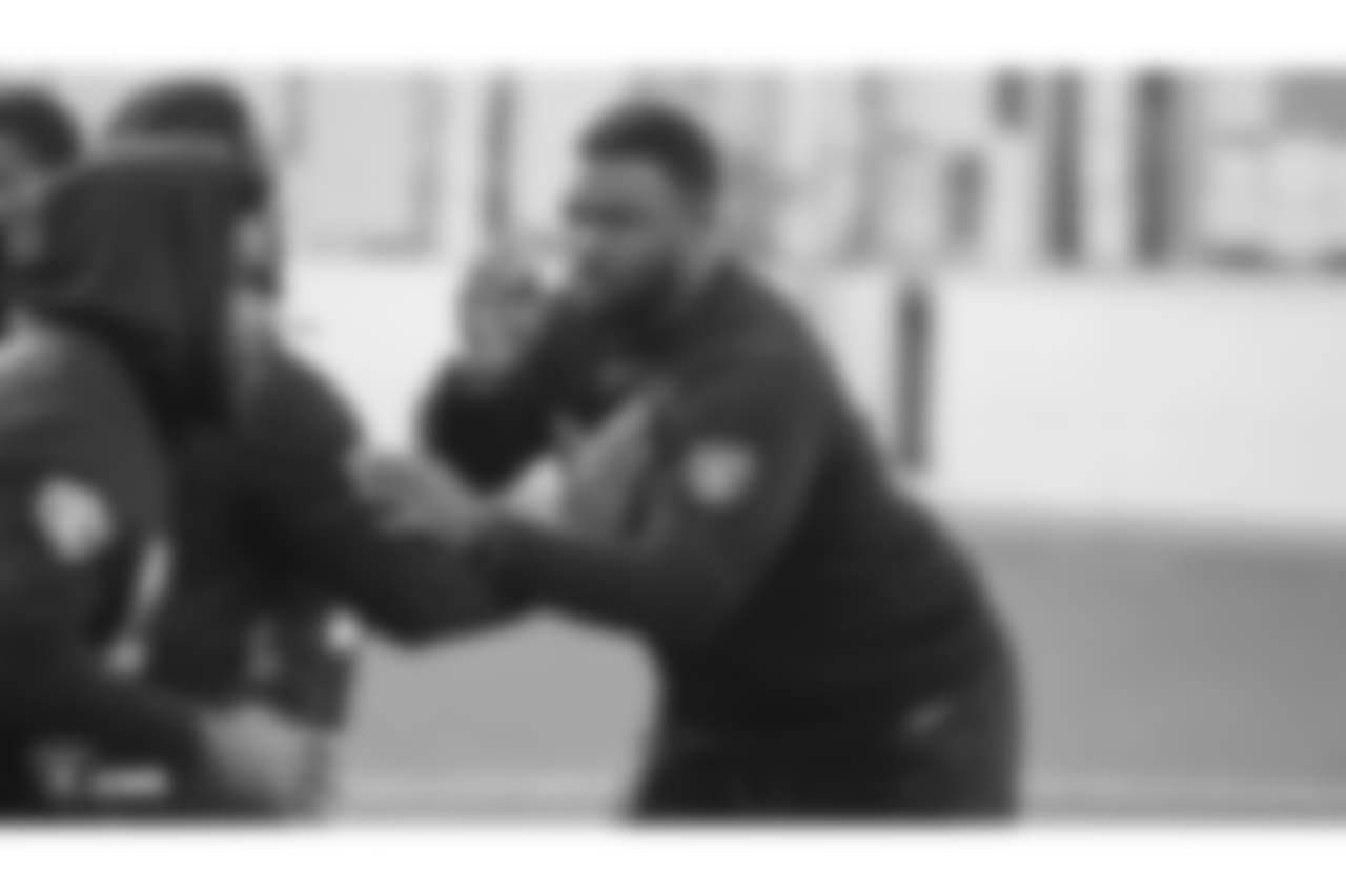 Oakland Raiders defensive tackle Maurice Hurst (73) on the field for a walk through at Bladium Sports & Fitness, Thursday, November 15, 2018, in Alameda, California.