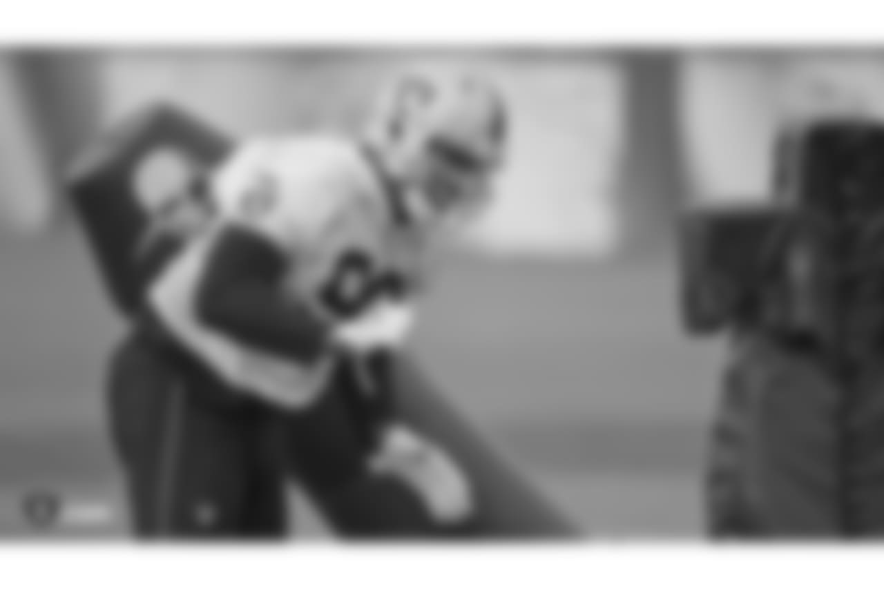 Oakland Raiders defensive end Kony Ealy (96) on the field for practice at the Oakland Raiders Practice Facility, Friday, December 21, 2018, in Alameda, California.