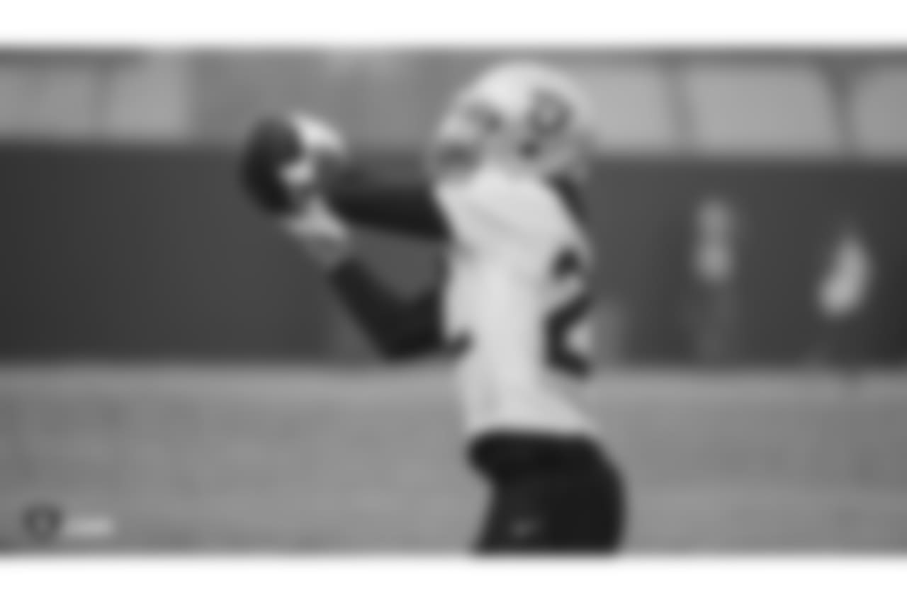 Oakland Raiders cornerback Rashaan Melvin (22) on the field for practice at the Oakland Raiders Practice Facility, Friday, December 21, 2018, in Alameda, California.
