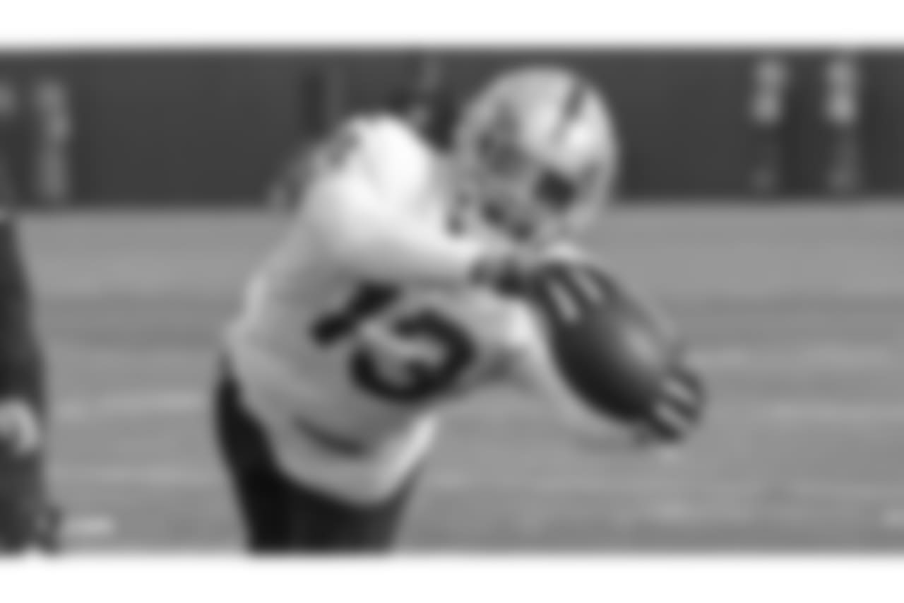 Oakland Raiders wide receiver ArDarius Stewart (13) on the field for practice at the Oakland Raiders Practice Facility, Wednesday, November 14, 2018, in Alameda, California.