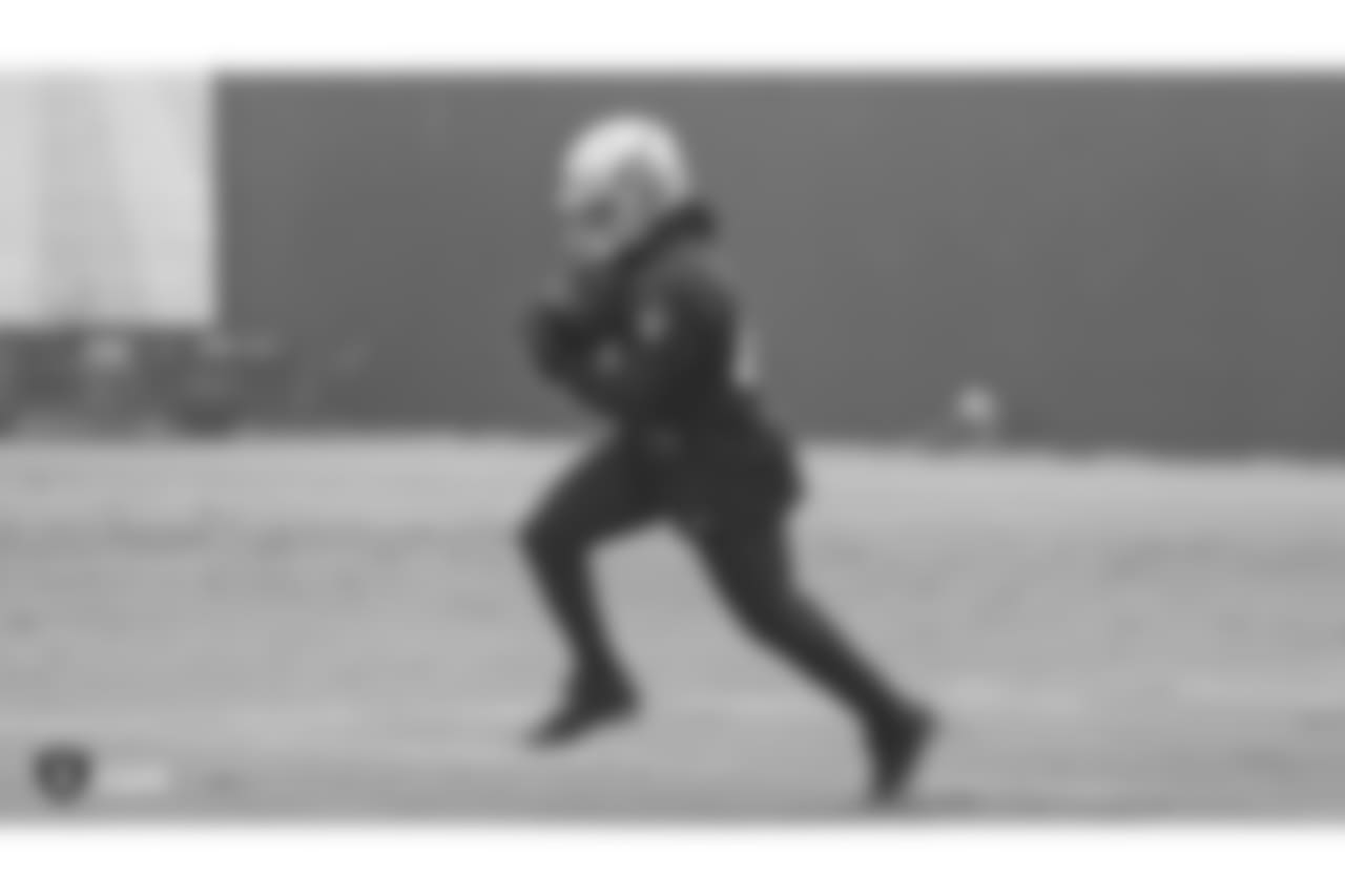 Oakland Raiders fullback Keith Smith (41) on the field for practice at the Oakland Raiders Practice Facility, Friday, December 21, 2018, in Alameda, California.