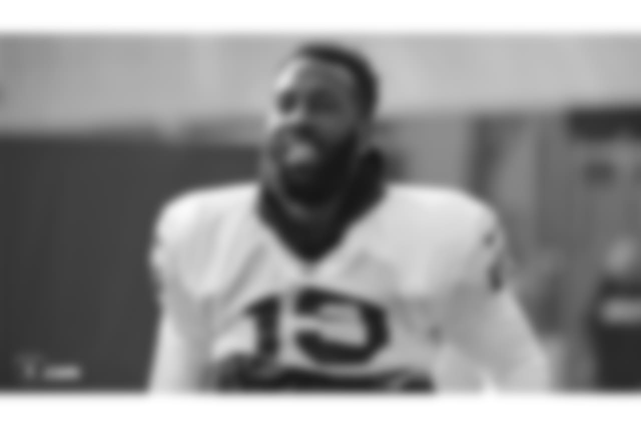 Oakland Raiders wide receiver Brandon LaFell (19) on the field for practice at the Oakland Raiders Practice Facility, Wednesday, November 14, 2018, in Alameda, California.
