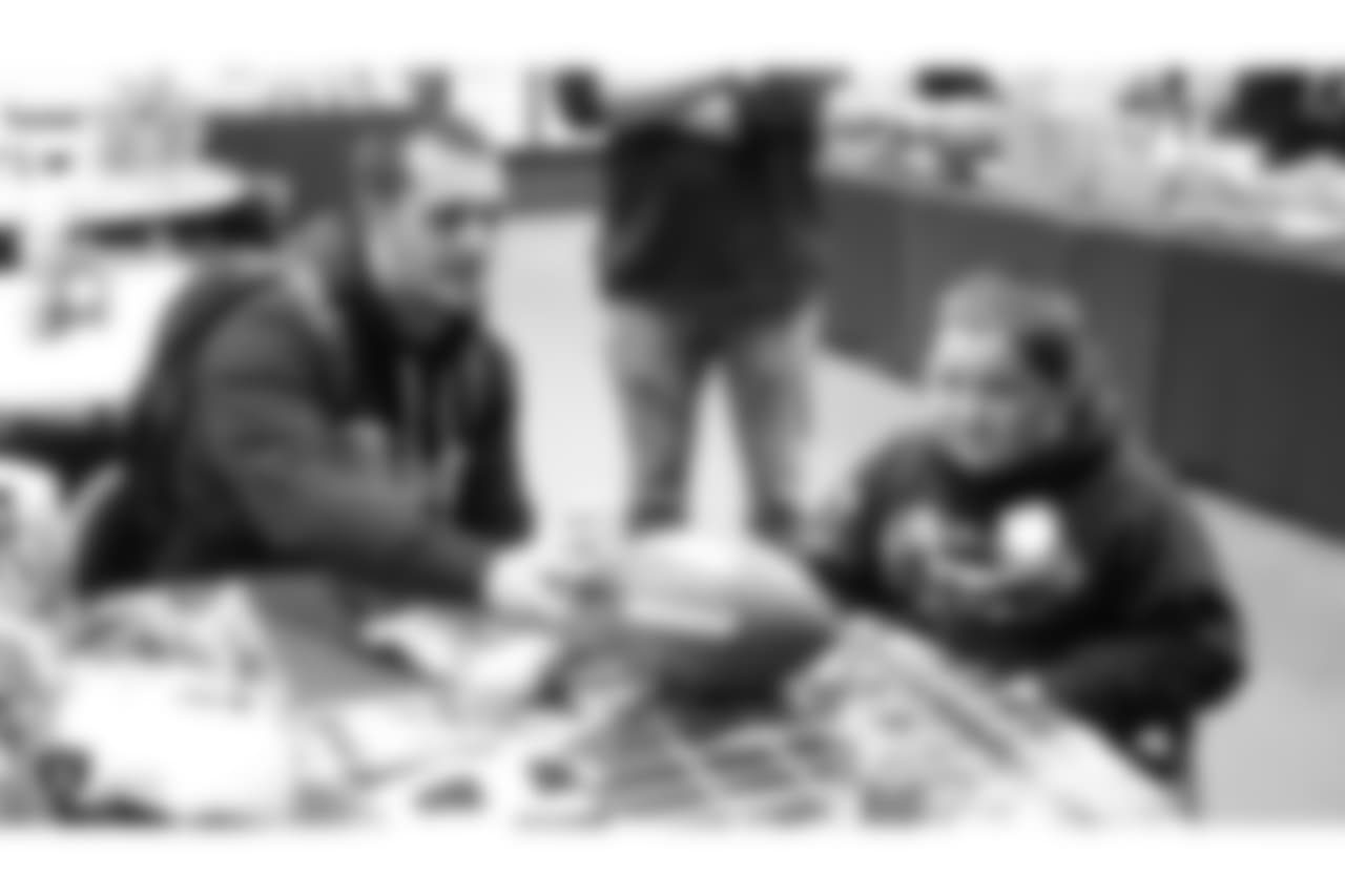 Zander and his family from the Make-A-Wish Foundation visit the Oakland Raiders Practice Facility in Alameda, California to get a tour of the facility, watch the team practice, and meet the players, Sunday, December 23, 2018.