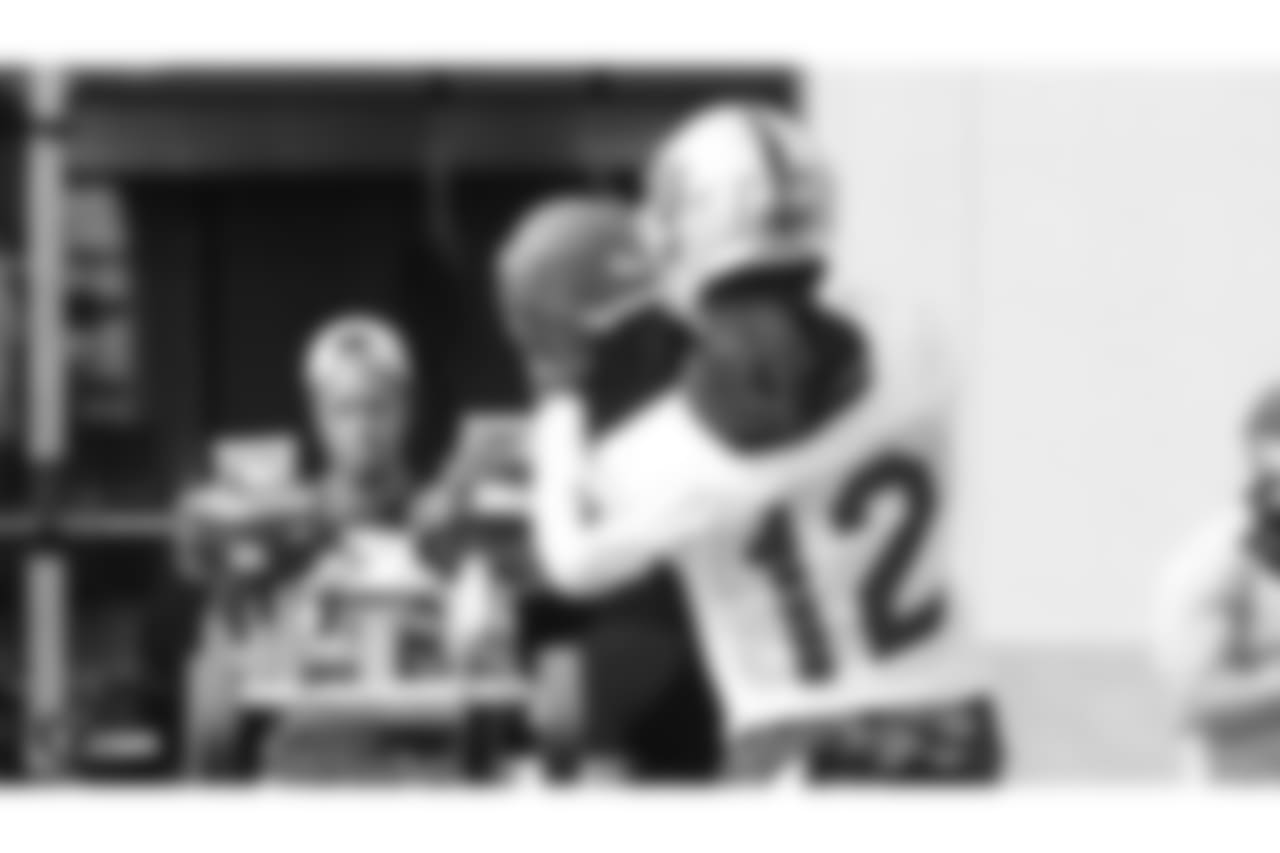 Oakland Raiders wide receiver Martavis Bryant (12) on the field for practice at The Oakland Raiders Practice Facility, Thursday, October 4, 2018, in Alameda, California.
