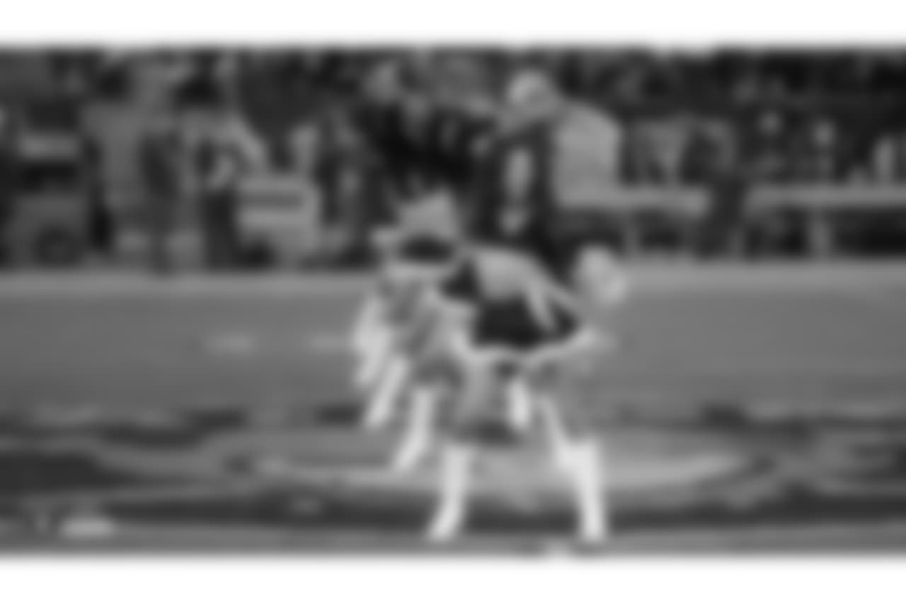 The Raiderettes perform at the Oakland Raiders game against the Denver Broncos at Oakland-Alameda County Coliseum, Monday, December 24, 2018, in Oakland, California. The Oakland Raiders won 24-17.