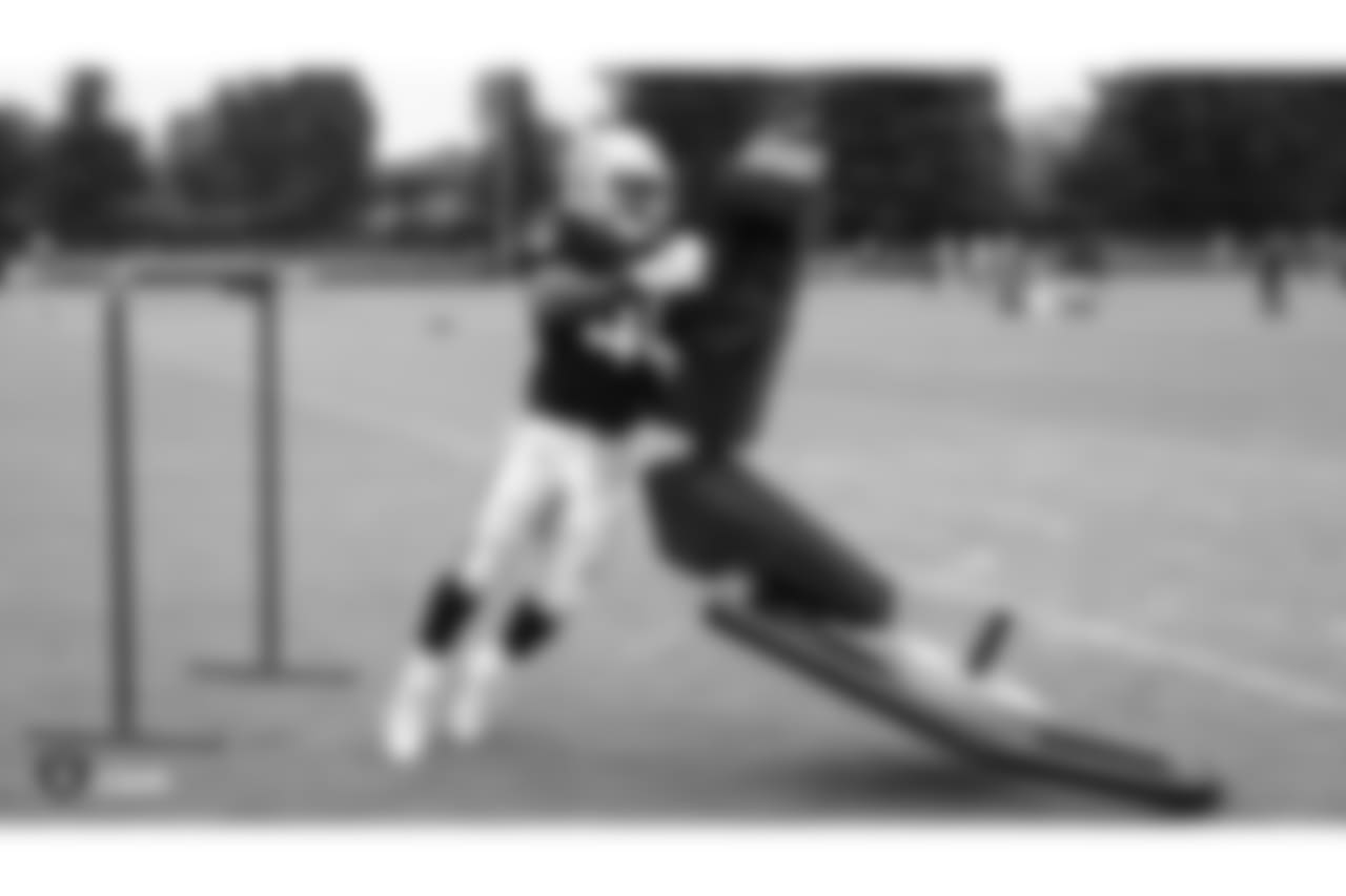Oakland Raiders running back James Butler (40) on the field for practice at 2018 Training Camp at The Oakland Raiders Napa Valley Training Complex, Tuesday, August 14, 2018, in Napa, California.