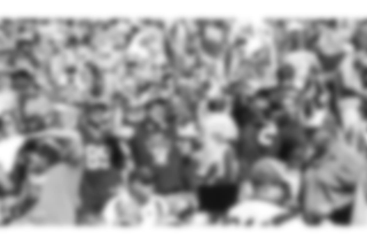 Raiders fans during the Oakland Raiders regular season game against the Broncos in Week 2 at Broncos Stadium at Mile High, Sunday, September 16, 2018, in Denver, Colorado.