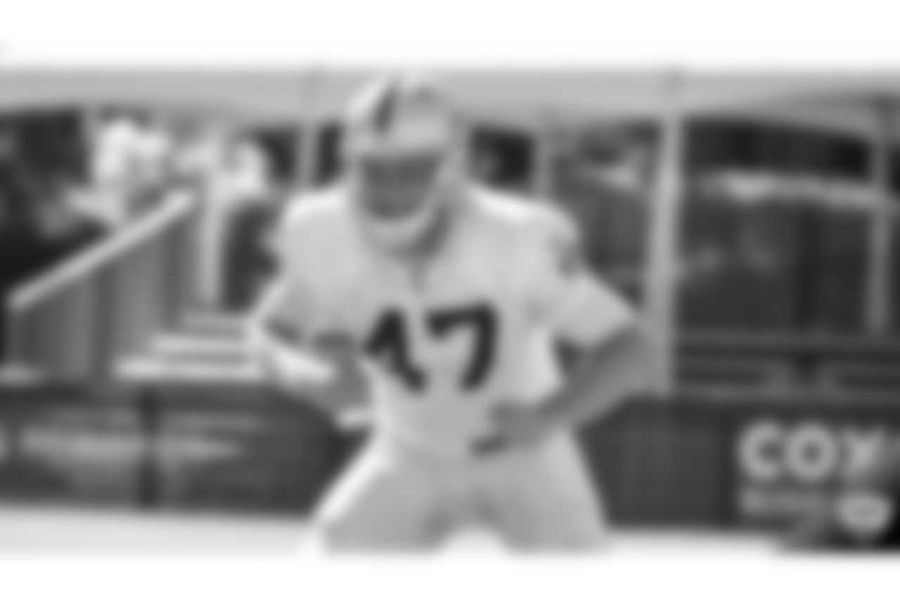 Oakland Raiders long snapper Trent Sieg (47) on the field for practice at 2019 Training Camp.