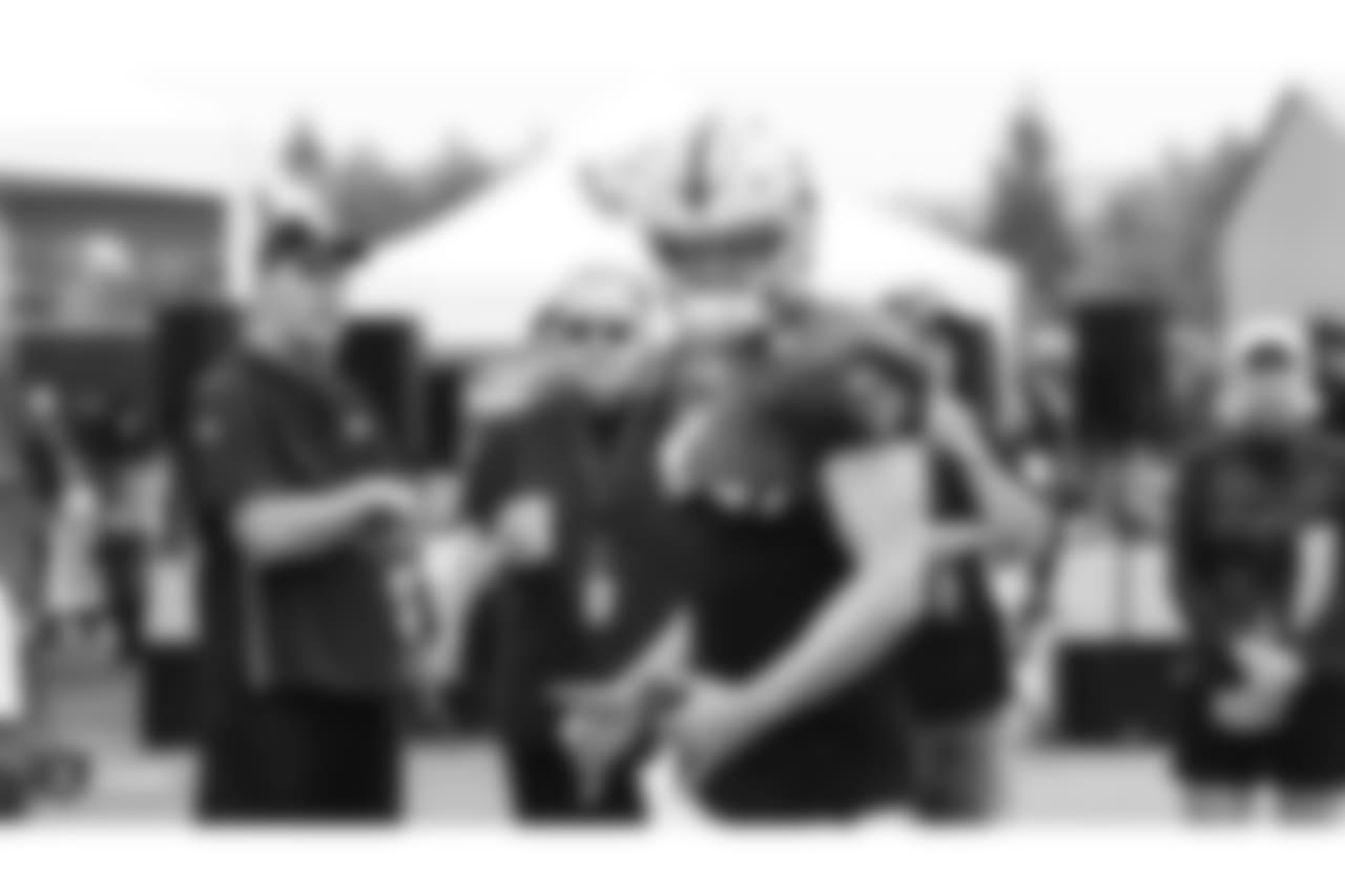 Oakland Raiders quarterback Derek Carr (4) on the field for practice at 2018 Training Camp at The Oakland Raiders Napa Valley Training Complex, Wednesday, August 8, 2018, in Napa, California.