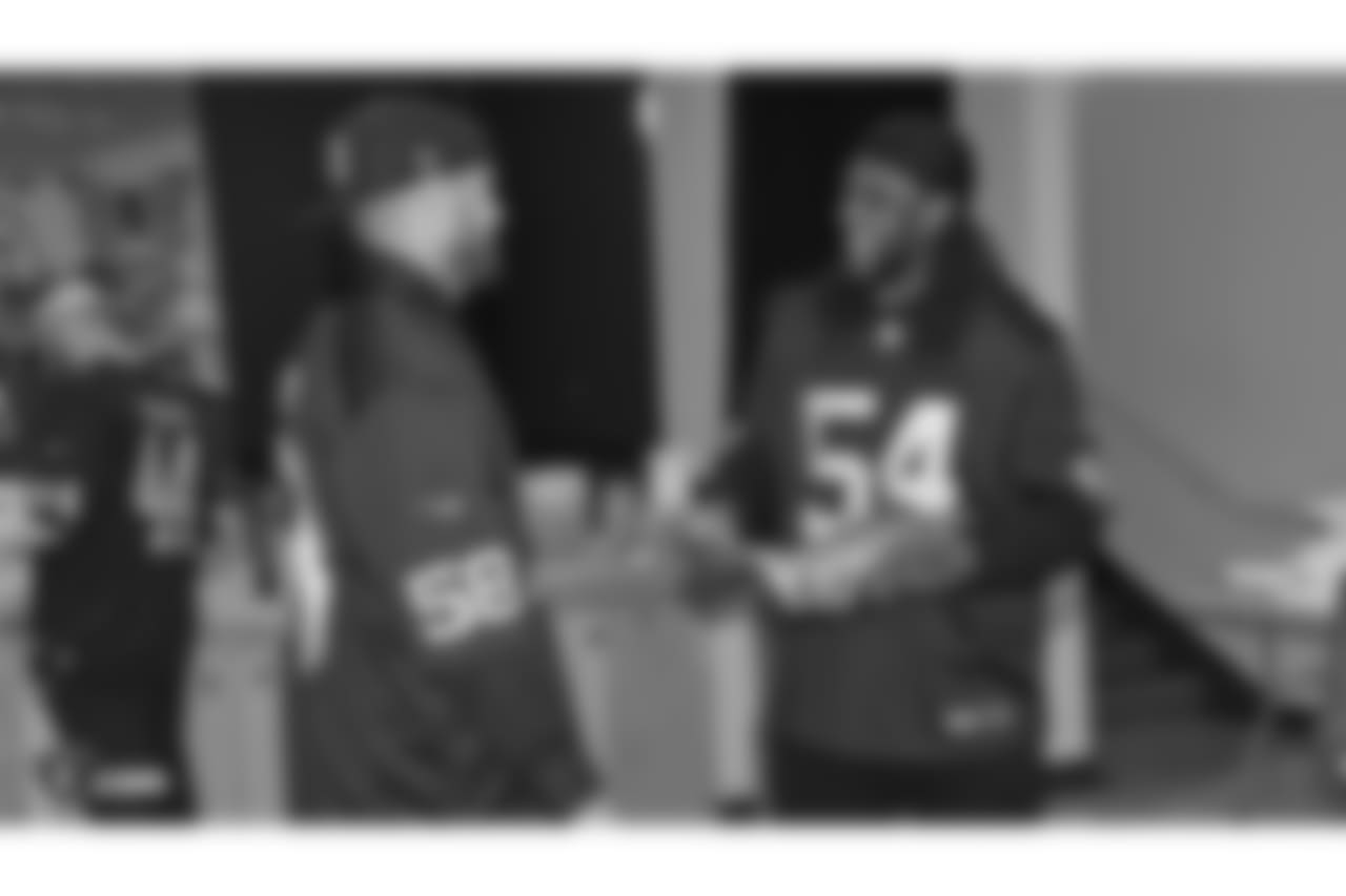 Oakland Raiders defensive tackle Clinton McDonald and his Light Into Darkness Foundation, along with linebacker Emmanuel Lamur, linebacker Kyle Wilber, punter Johnny Townsend, defensive tackle Frostee Rucker, and fullback Ryan Yurachek, partner with the nonprofit First Book by hosting a reading party to promote literacy at the West Oakland Youth Center, Tuesday, December 11, 2018, in Oakland, California.