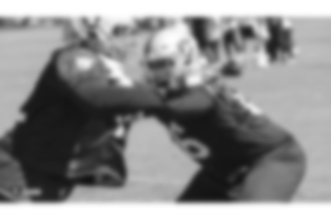 Oakland Raiders offensive guard Gabe Jackson (66) on the field for practice at the Oakland Raiders Practice Facility, Thursday, September 6, 2018, in Alameda, California.