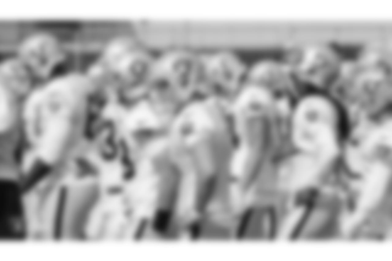 Oakland Raiders players and coaches on the field for practice at 2018 Training Camp at The Oakland Raiders Napa Valley Training Complex, Friday, August 3, 2018, in Napa, California.
