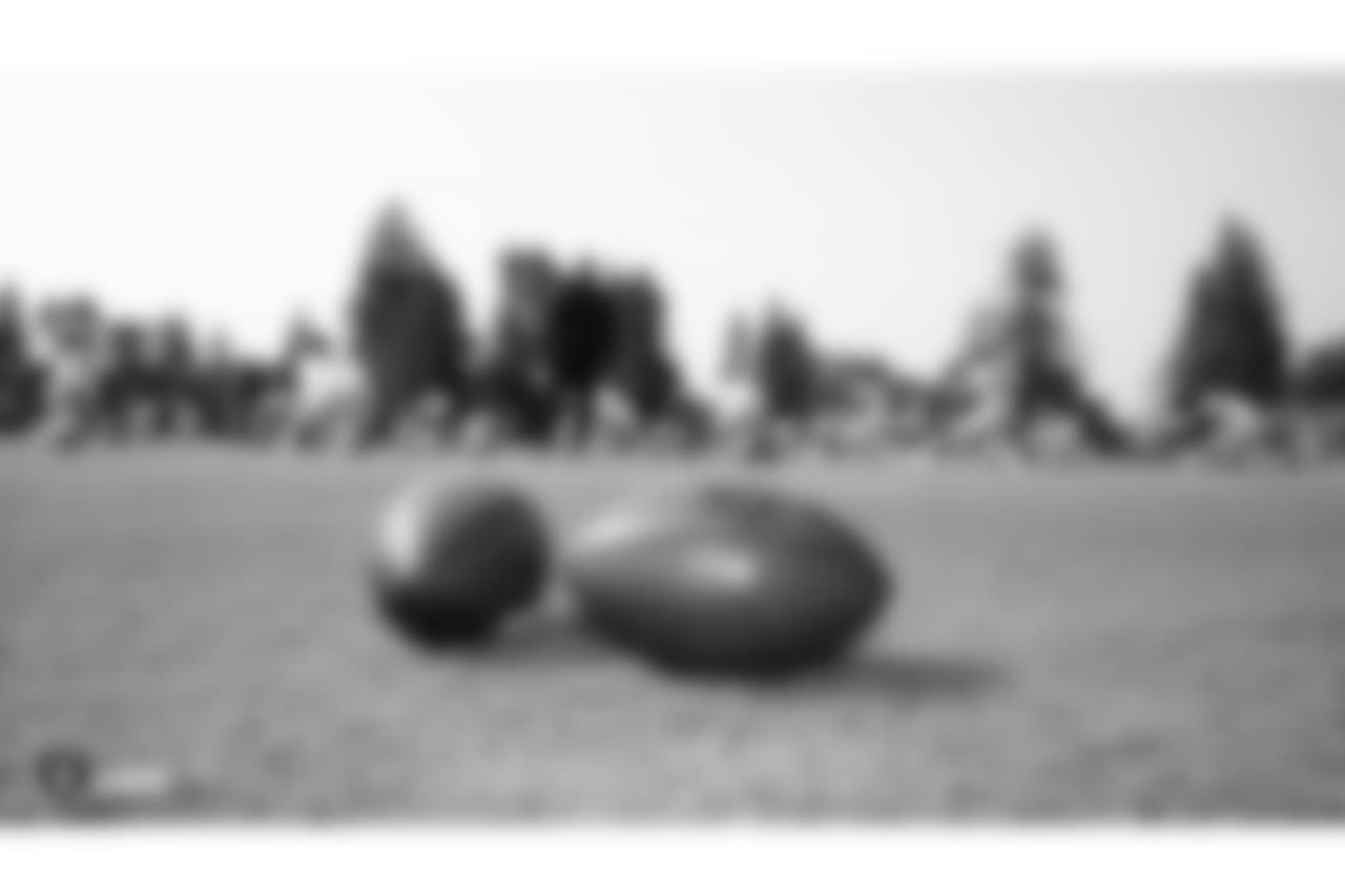 Oakland Raiders players stretch on the field during 2018 Training Camp at The Oakland Raiders Napa Valley Training Complex, Friday, August 3, 2018, in Napa, California.