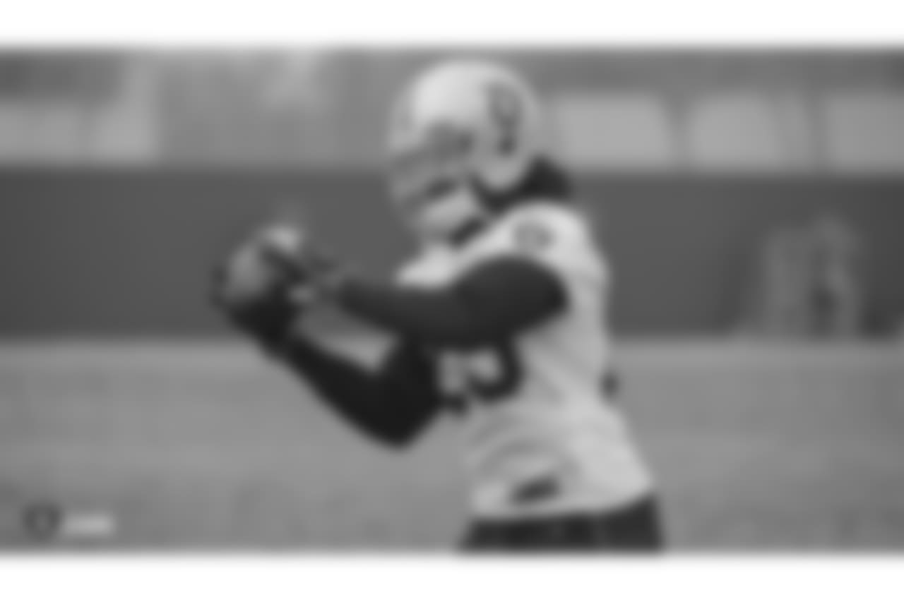 Oakland Raiders cornerback Nick Nelson (23) on the field for practice at the Oakland Raiders Practice Facility, Friday, December 21, 2018, in Alameda, California.